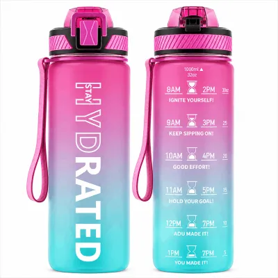Motivational Water Bottle with Time Markers